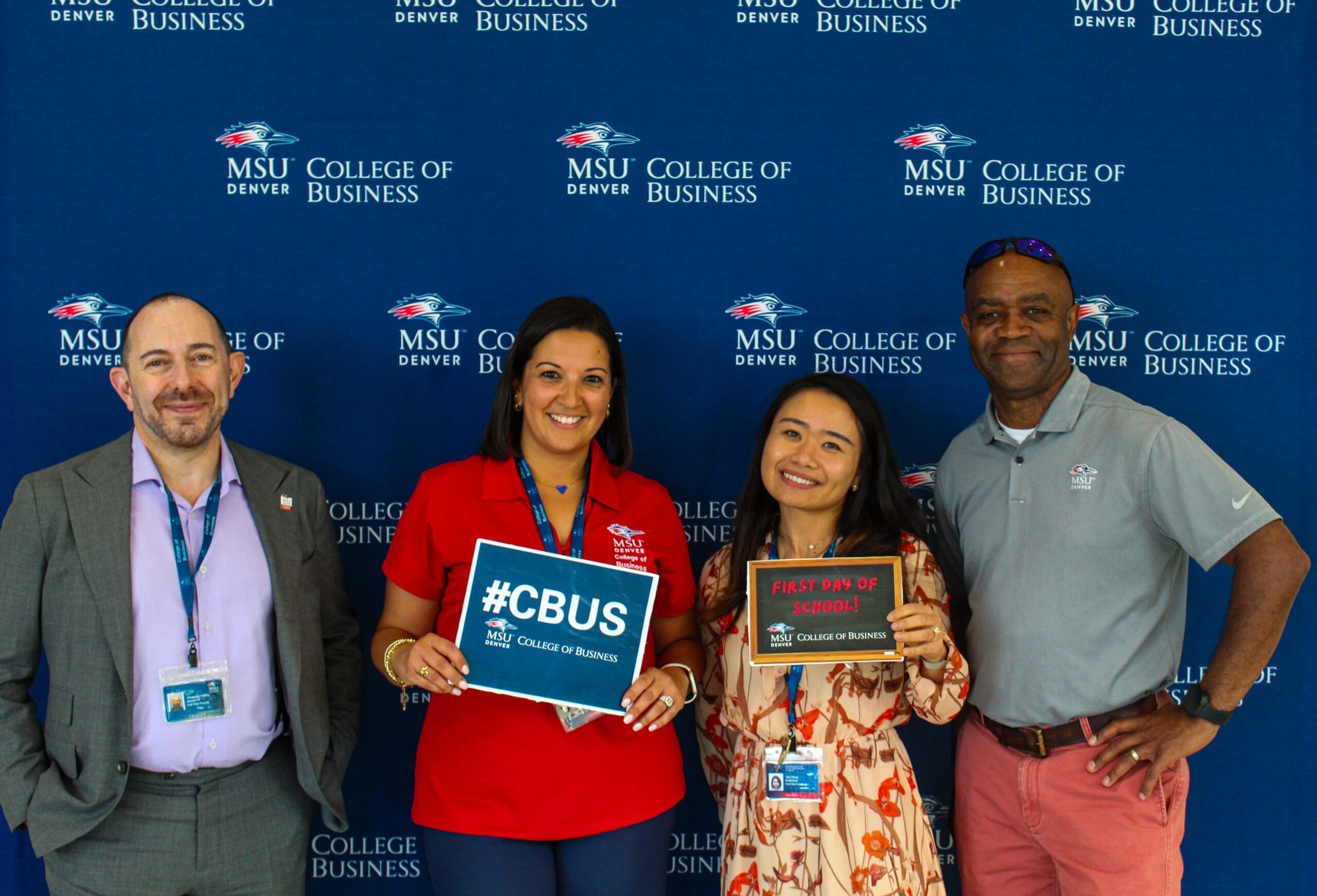 First day of School Picture of Students in the College of Business at MSU Denver
