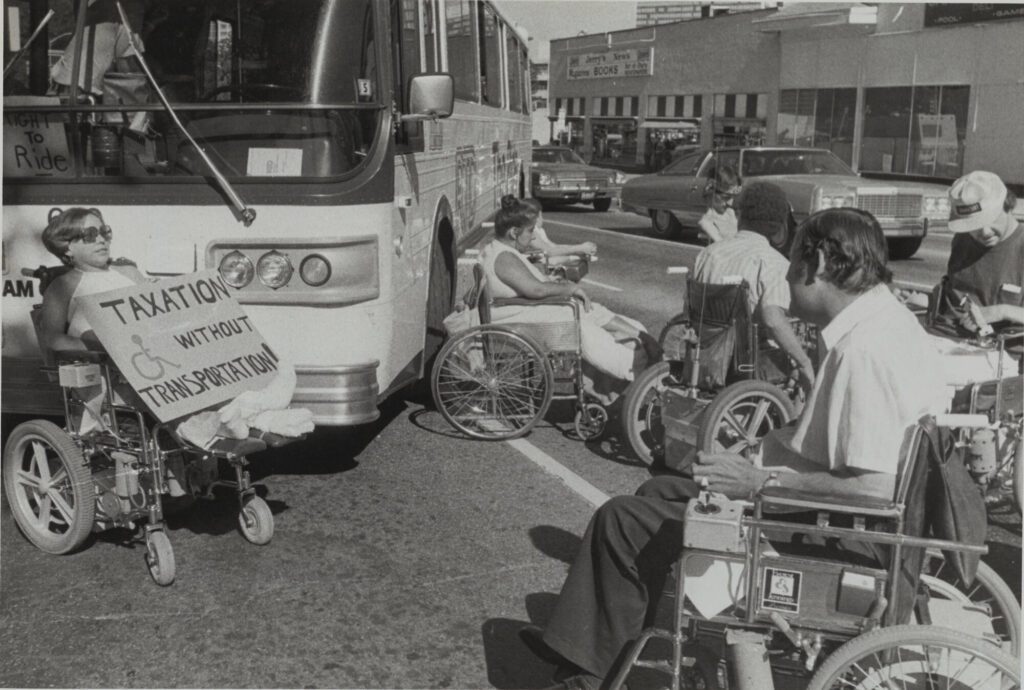 Denver Gang of 19 protest RTD's inaccessible public transit, 1978