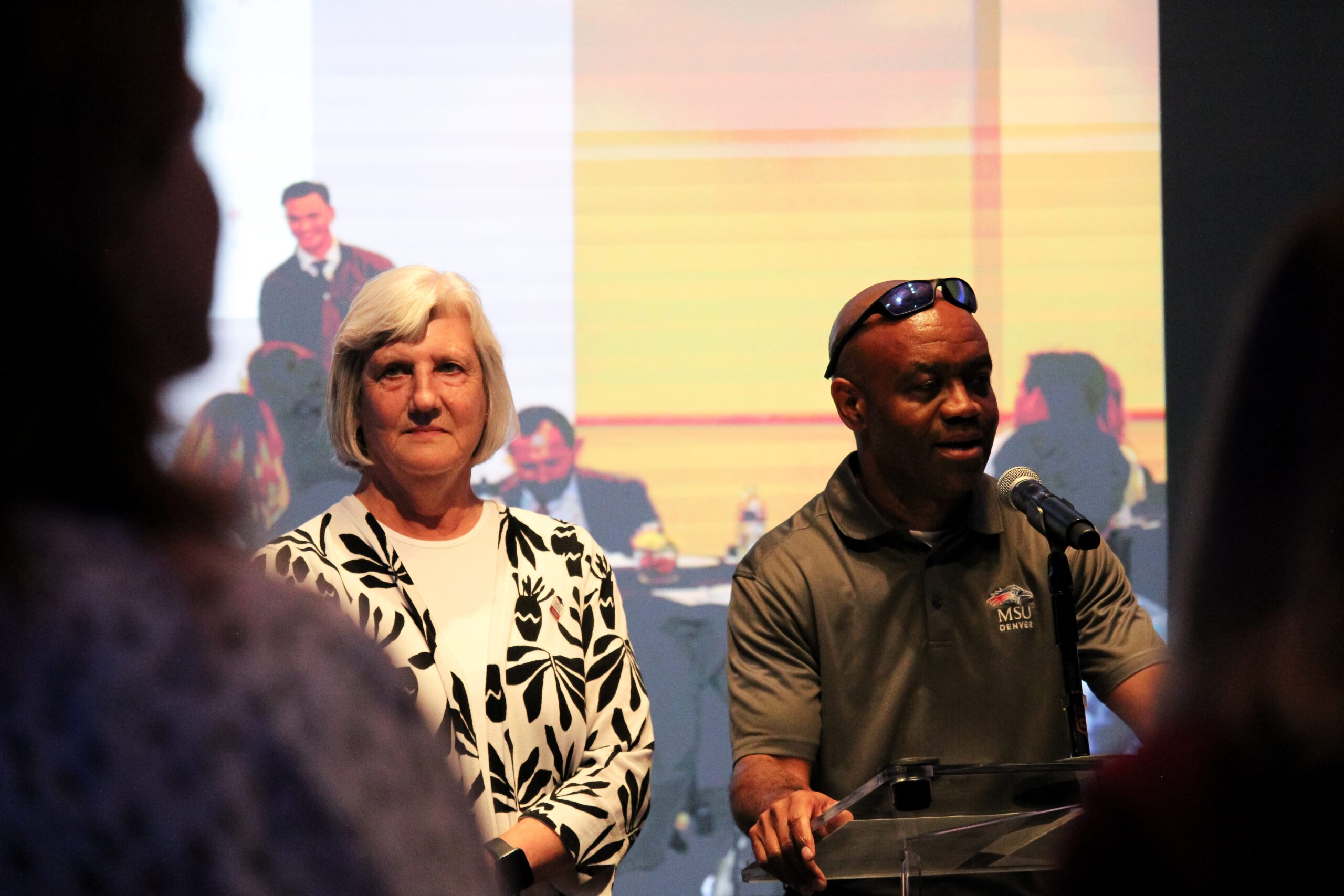 photo of Ann Murphy and Greg Clifton at Ann Murphys Retirement Party