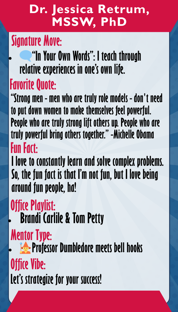 Dr. Jessica Retrum — Trading card back