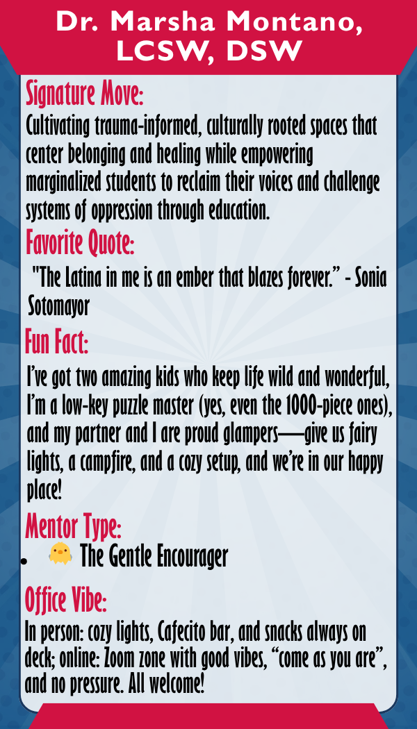 Dr. Marsha Montaro — Trading card back