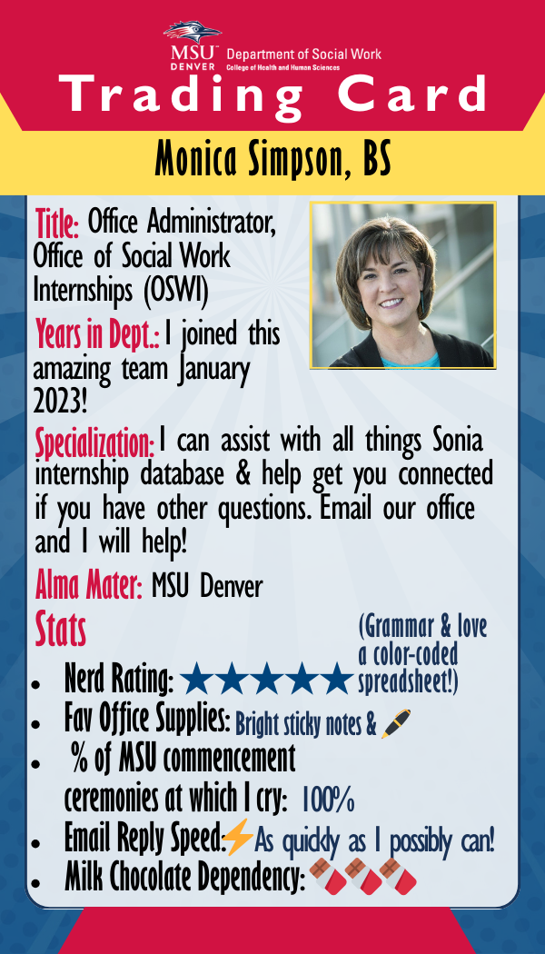 Monica Simpson — Trading card front