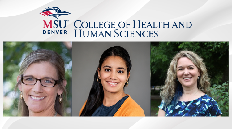 L to R: Erin Seedorf, DrPH (Health Professions); Prabhdeep Sandha, Ph.D (Nutrition); Marcia Walsh-Aziz, Ph.D (SLHS)