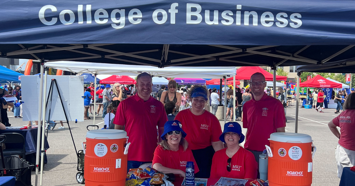 College of Business Staff volunteering at the MSU Denver Rowdy Rally