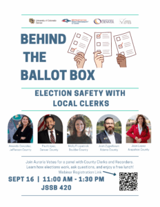 Join us for an panel with 5 local clerks and recorders on Sept 16th from 11am to 1pm in JSSB 420
