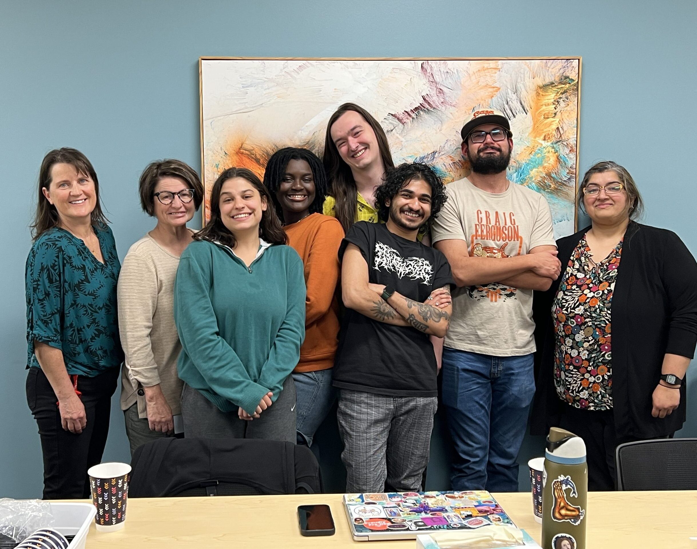 Dr. Barun, Dr. Srinivasan, and Dr. Erickson with their research students.