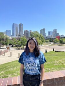 Photo of Kailei in front of Auraria campus