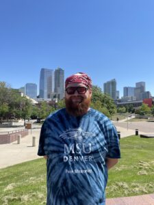 Photo of Lucas in front of Auraria campus