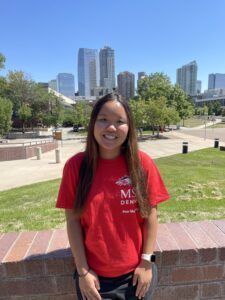 Photo of Maddy in front of Auraria campus