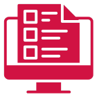 Icon showing a sample list on a computer screen