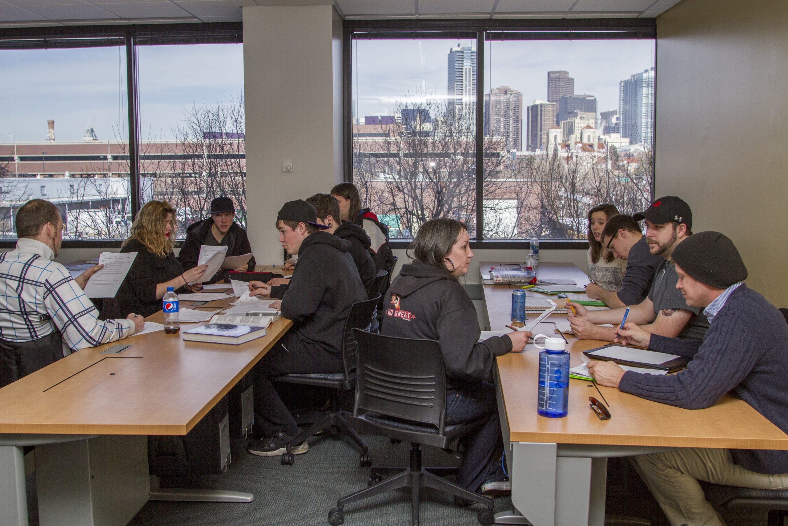 students working together