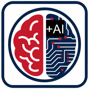 Logo with brain and circuit imagery, plus the text "+AI," in MSU Denver Colors.