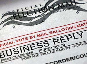 Front of a mail-in ballot
