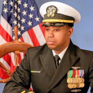Jameer Fitch in his U.S. Navy uniform