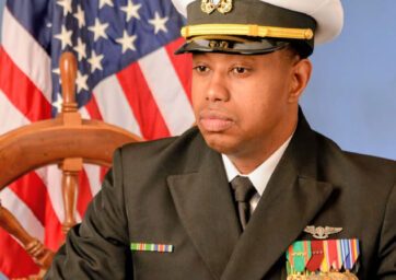 Jameer Fitch in his U.S. Navy uniform