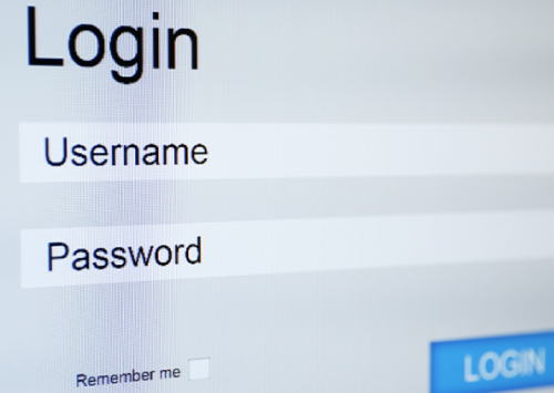 Login dialog box with fields for username and password