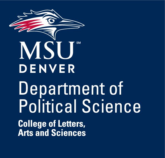 MSU Denver Dept Political Science Logo Vertical 2CRev