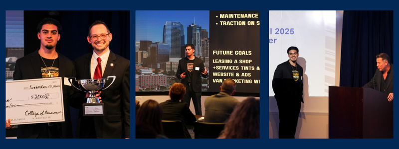 Luis toscano winner of Business Pitch Competition 