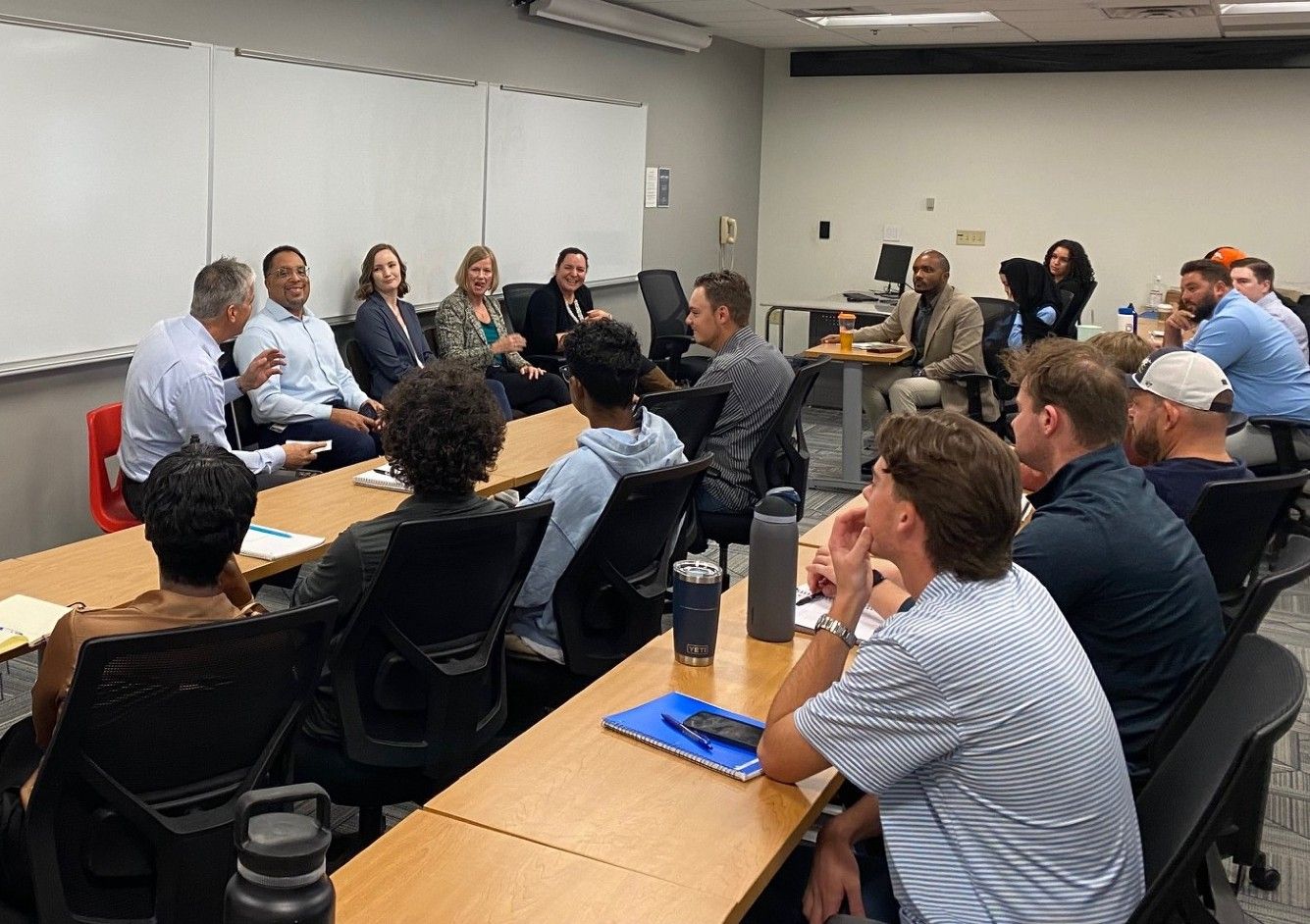 A group of students in a classroom