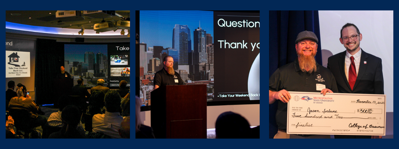 Jason Fortune one of the finalists for the business pitch and poster competition 