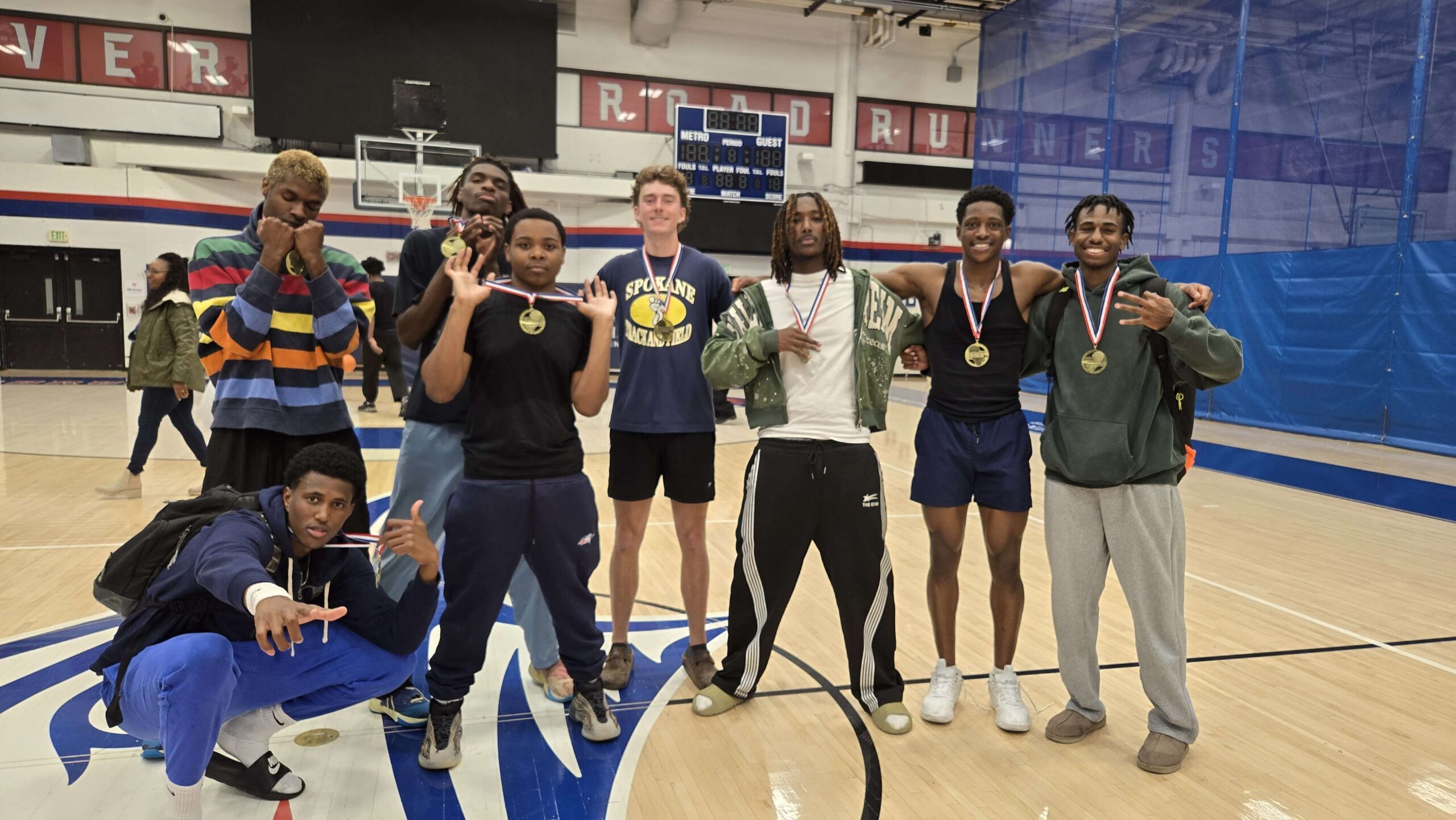 Team Gardenia posing with the championship medals for winning the Fall 2025 Intramural Basketball Championship.