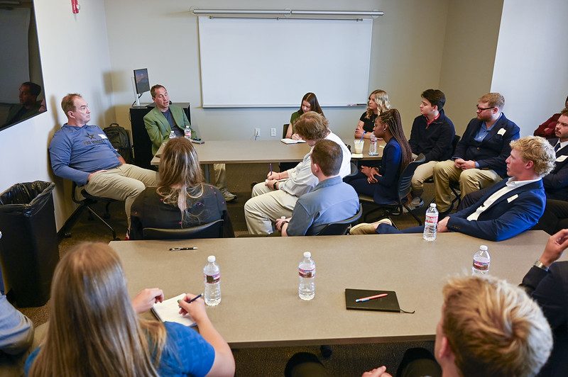 Sports agents Craig Domann & Peter Schaffer lead a breakout session Photo: John Leyba
