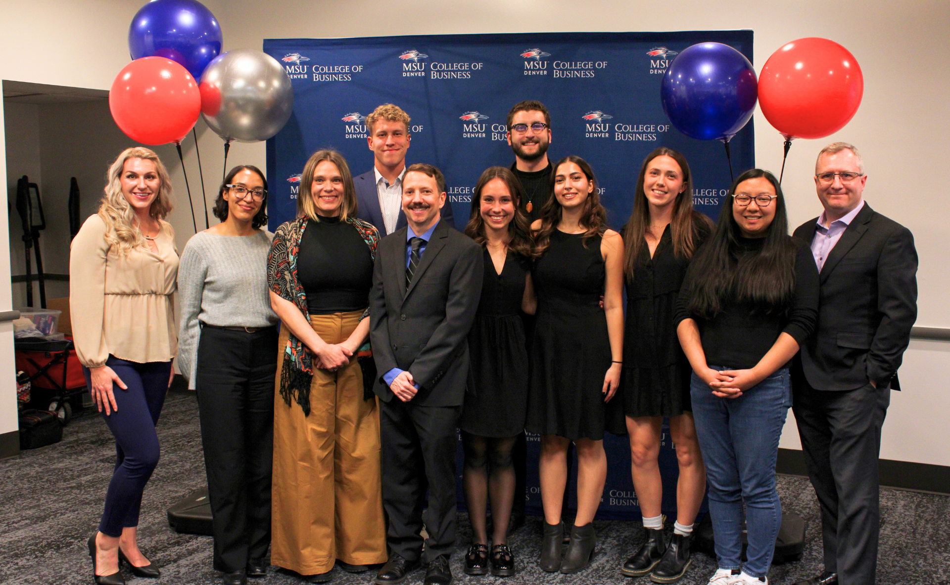 a group photo of all of the Outstanding Students for the College of Business fall 2025