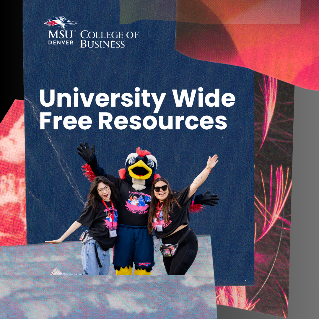 collage of designs with a picture of two students and Rowdy