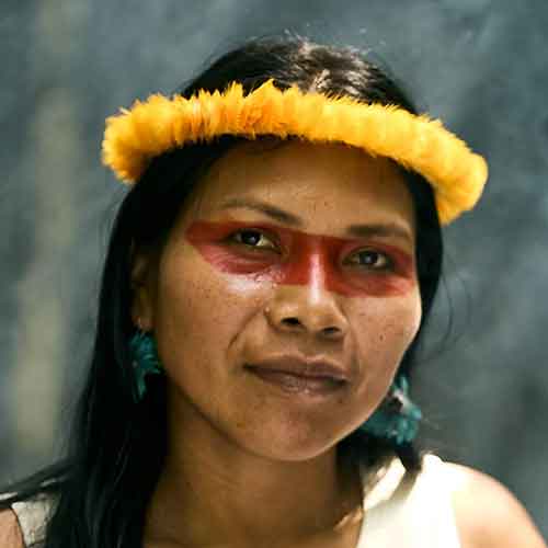 Headshot of Nemonte Nenquimo, member of the Waorani tribe of Ecuador's Amazon rainforest