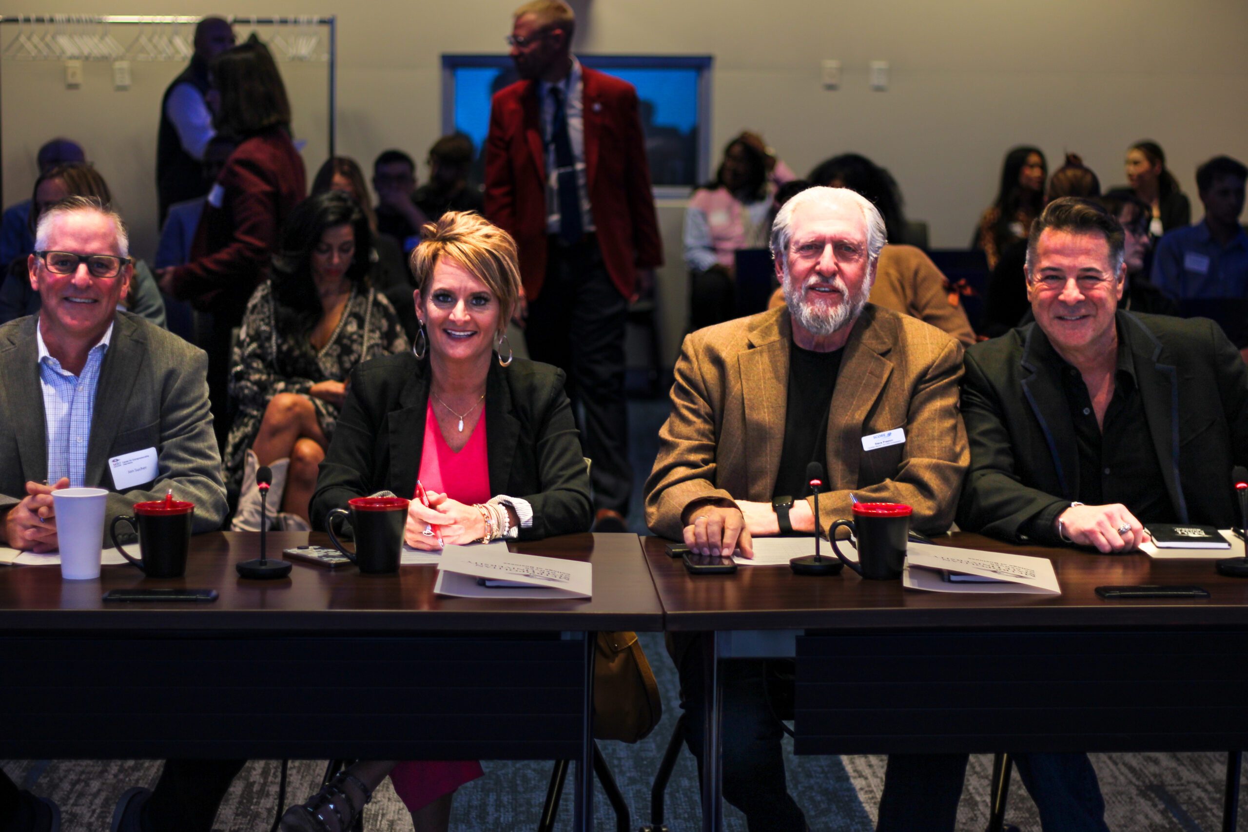 A panel of judges at the Pitch a Business Competition