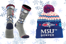 Holiday socks and hat