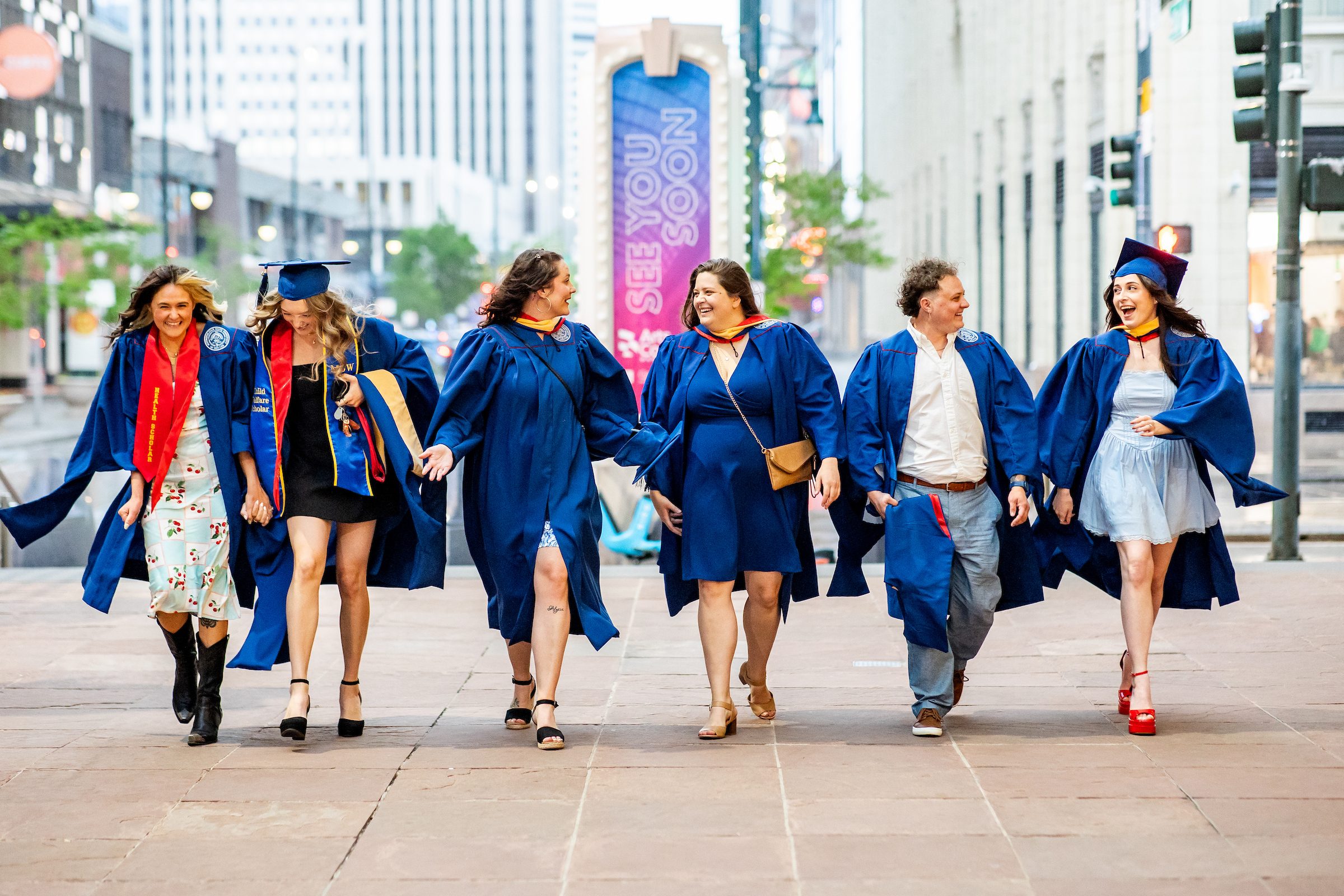 Graduates walking together