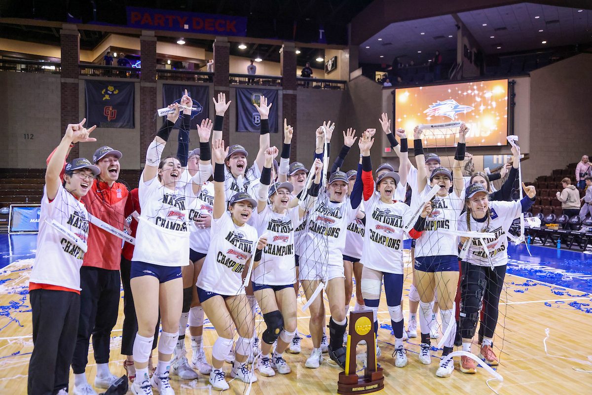 Metropolitan State University of Denver Volleyball claims the 2025 NCAA Division II women’s volleyball national championship Saturday, defeating Concordia–St. Paul 3–1 at the Sanford Pentagon in Sioux Falls, South Dakota.