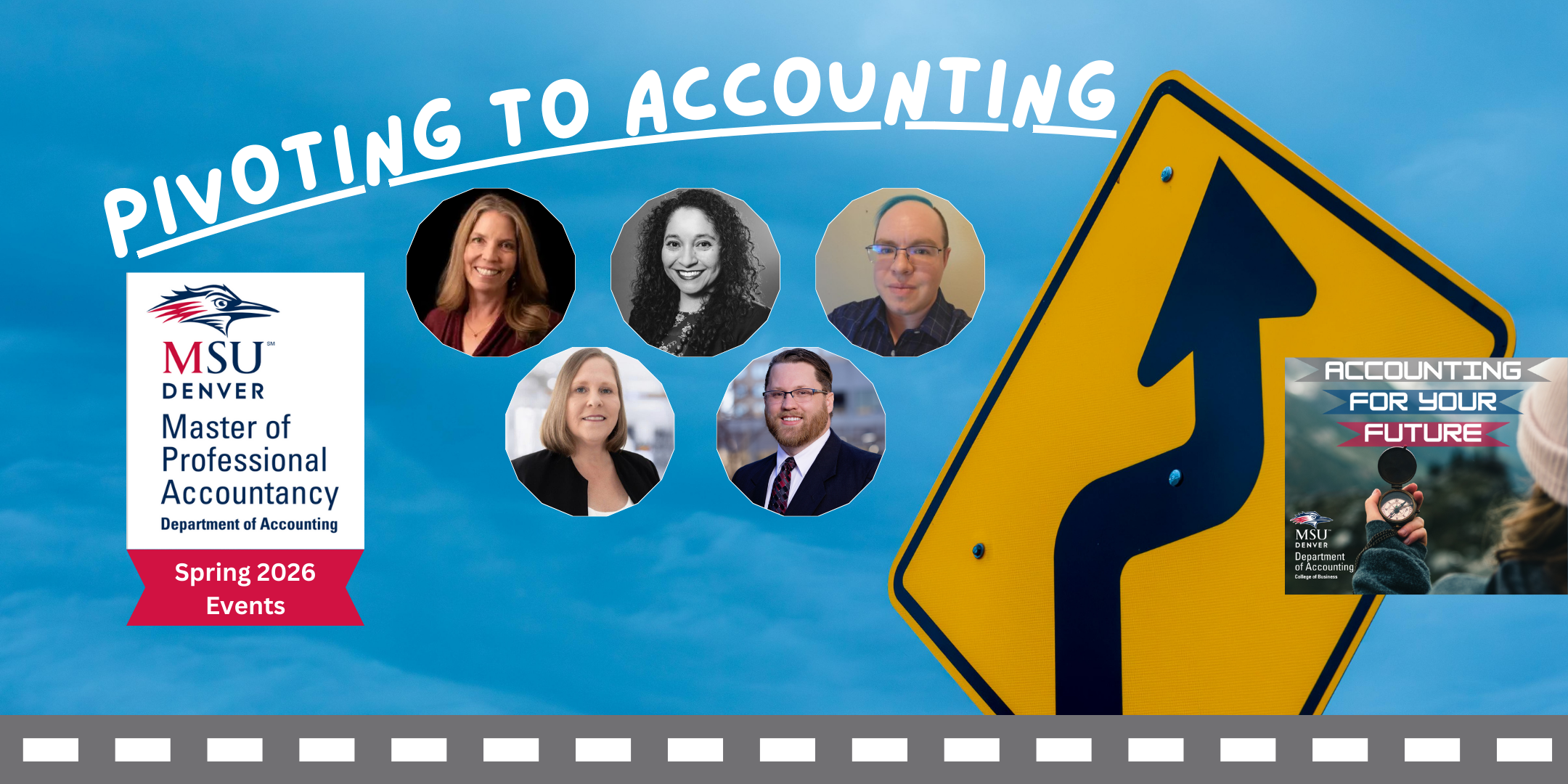 blue sky background with yellow traffic sign of curvy arrow with 