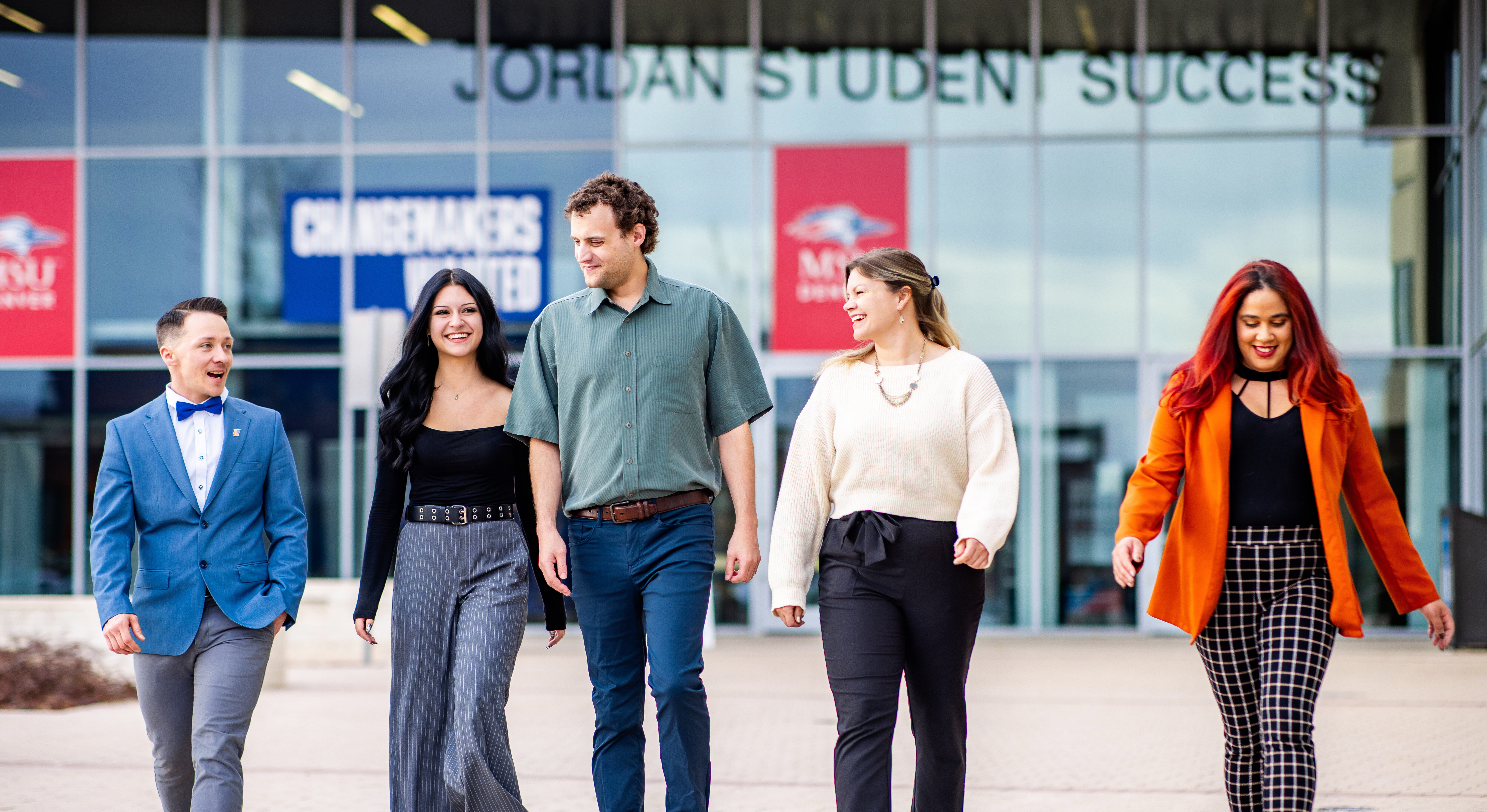 5 Water Fellow students walk from the JSSB