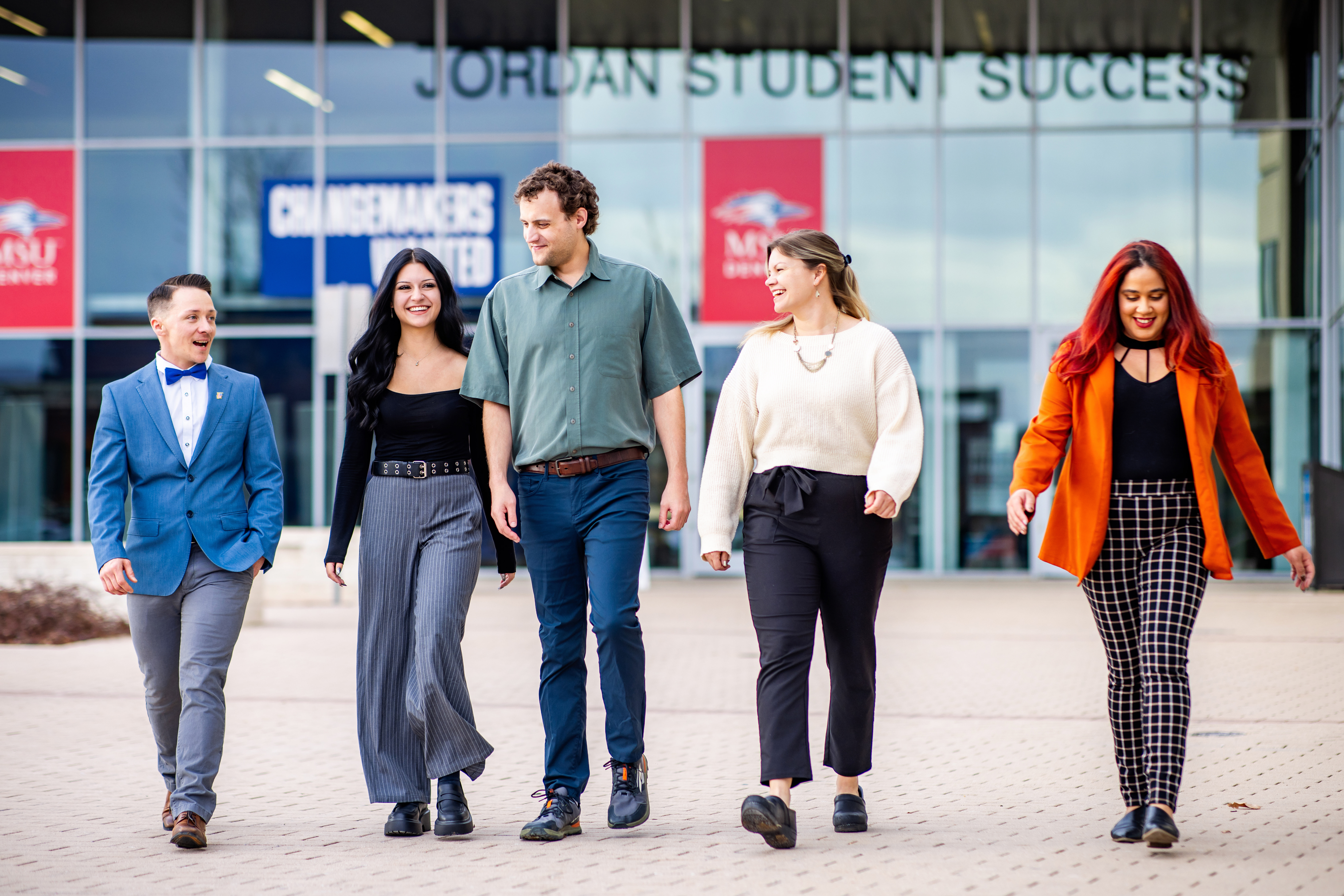 5 Water Fellow students walk from the JSSB
