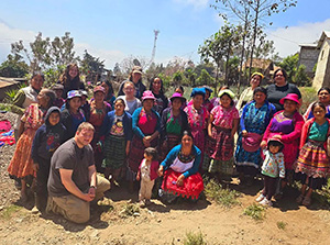 MSU Denver students with residents in Guatemala during a previous year's Alternative Break Program.