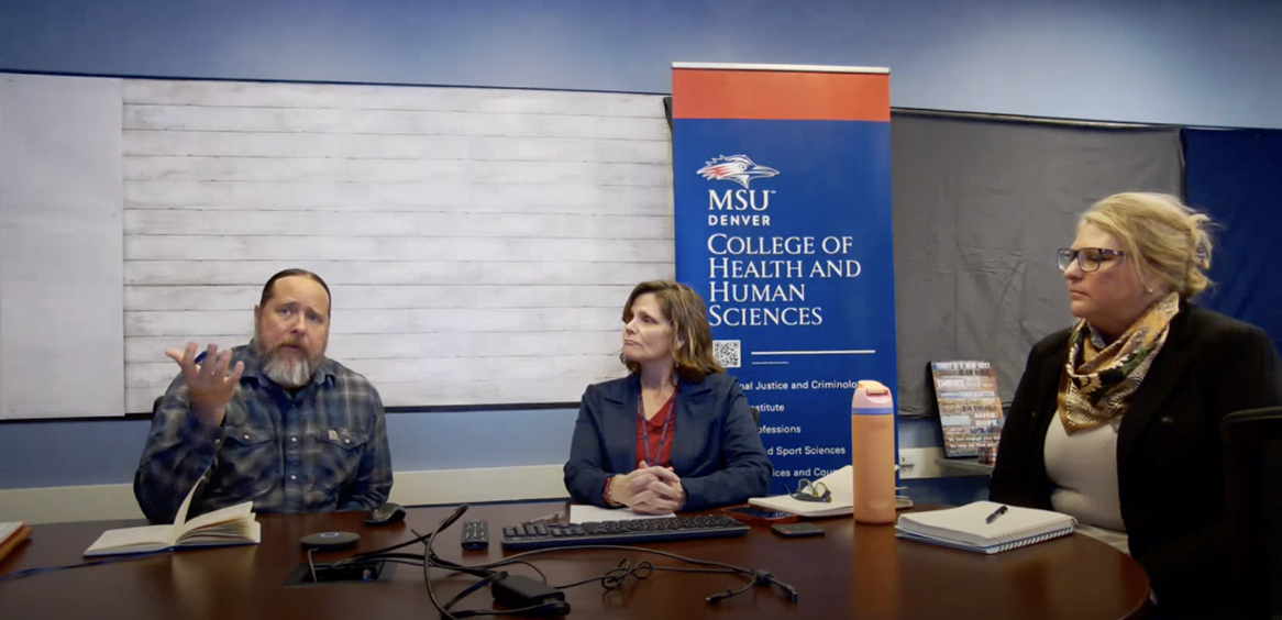 L-R: Provost Matt Makley, Jess Retrum, Amy Middleton