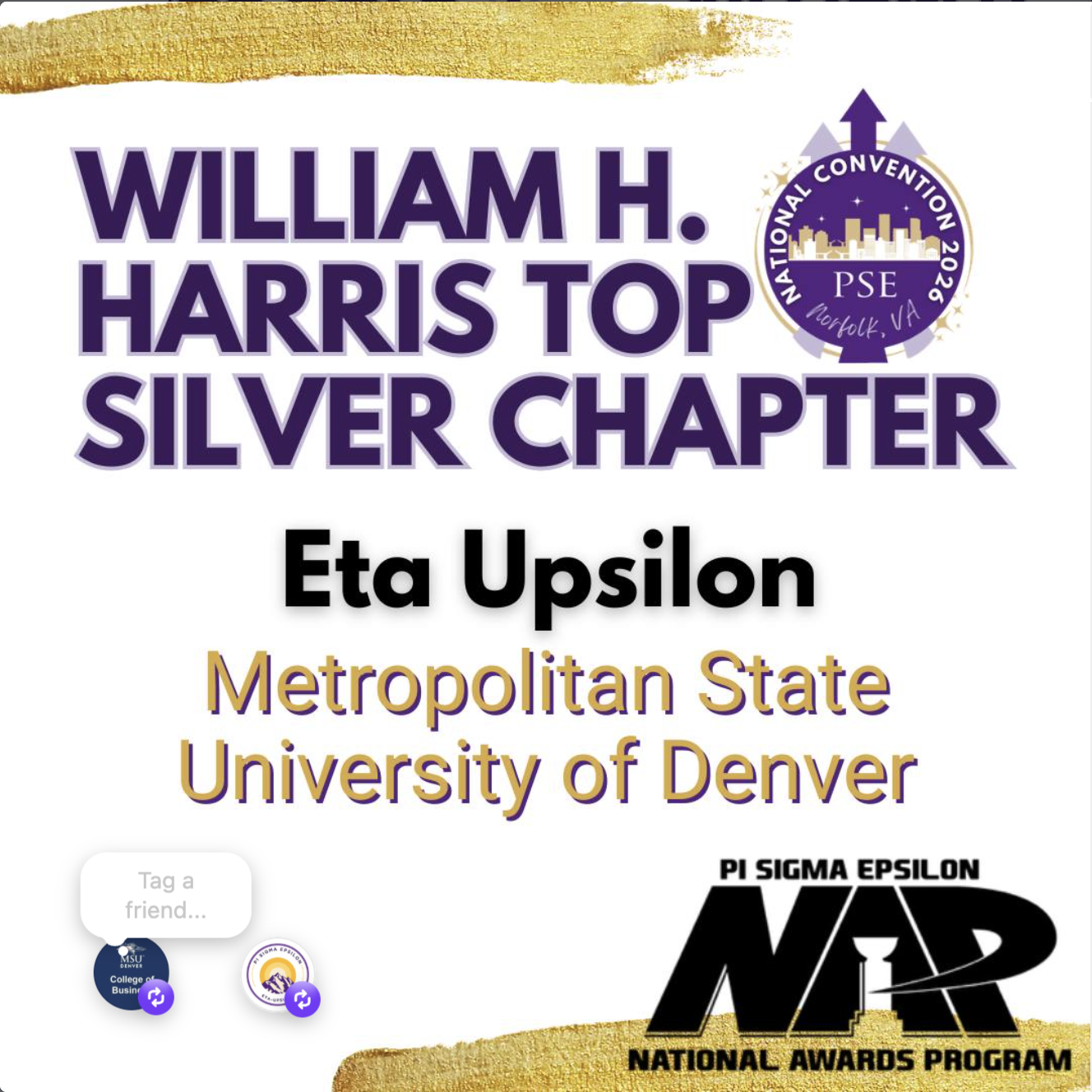 An image displaying the recipients of the 2026 Pi Sigma Epsilon 