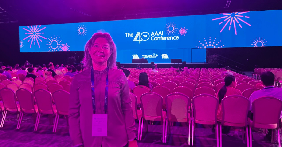 Dr. Angelica Bahl at a conference