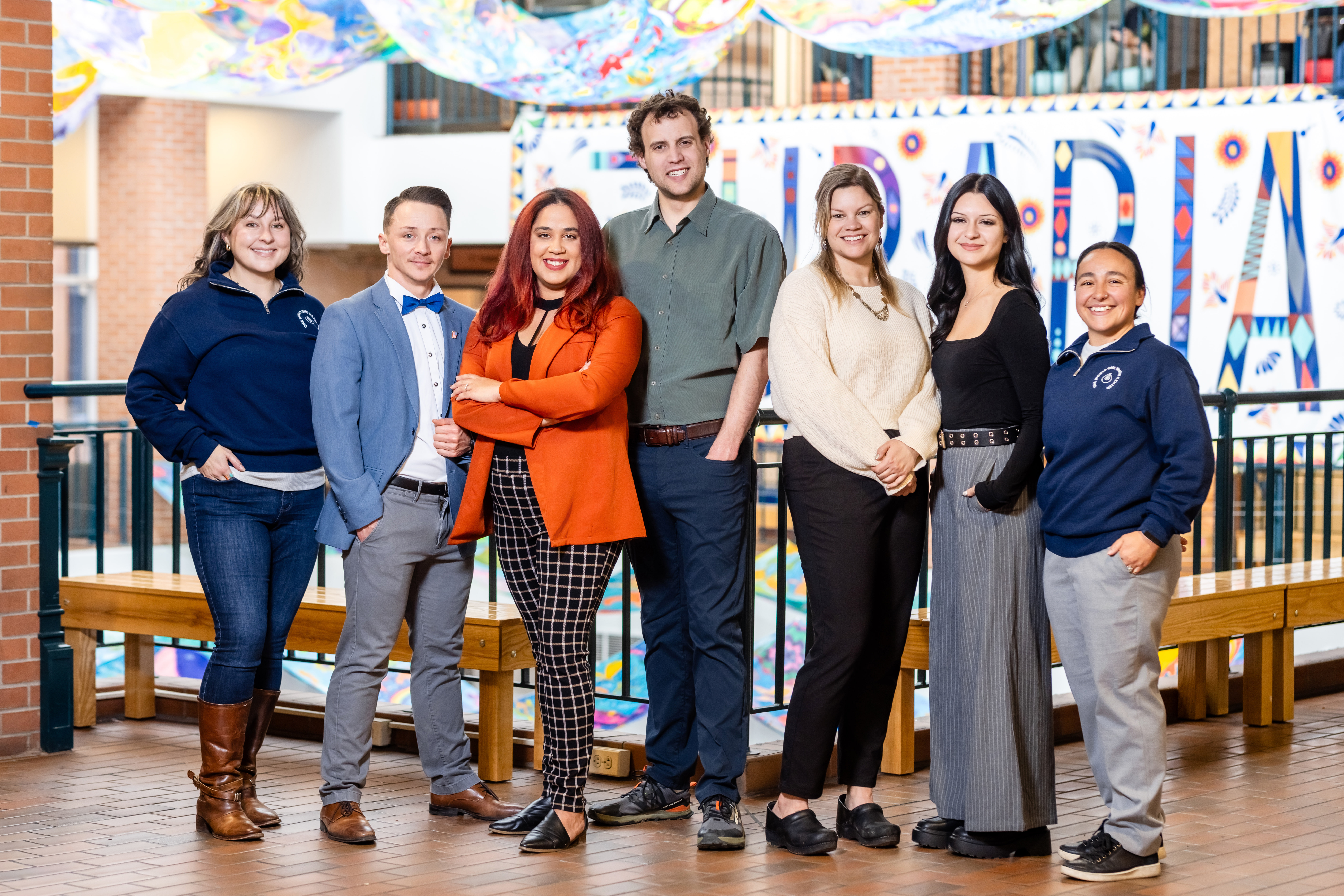 Water Fellows and OWOW Staff in the Tivoli with Somos Agua banner in background