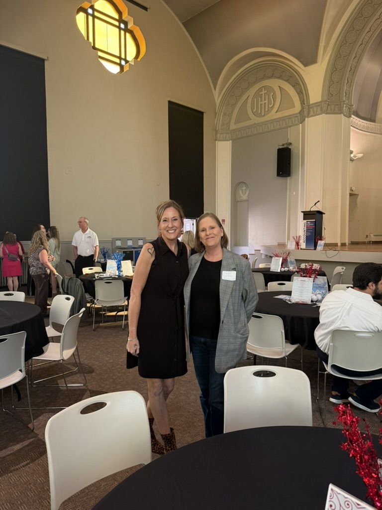 Jo Erven and advisory board member, Sonya LaVeau smiling at the SP'26 ASO Banquet