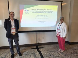 Accounting faculty, Andrew and Sheri, presenting at the SBI 2026 conference