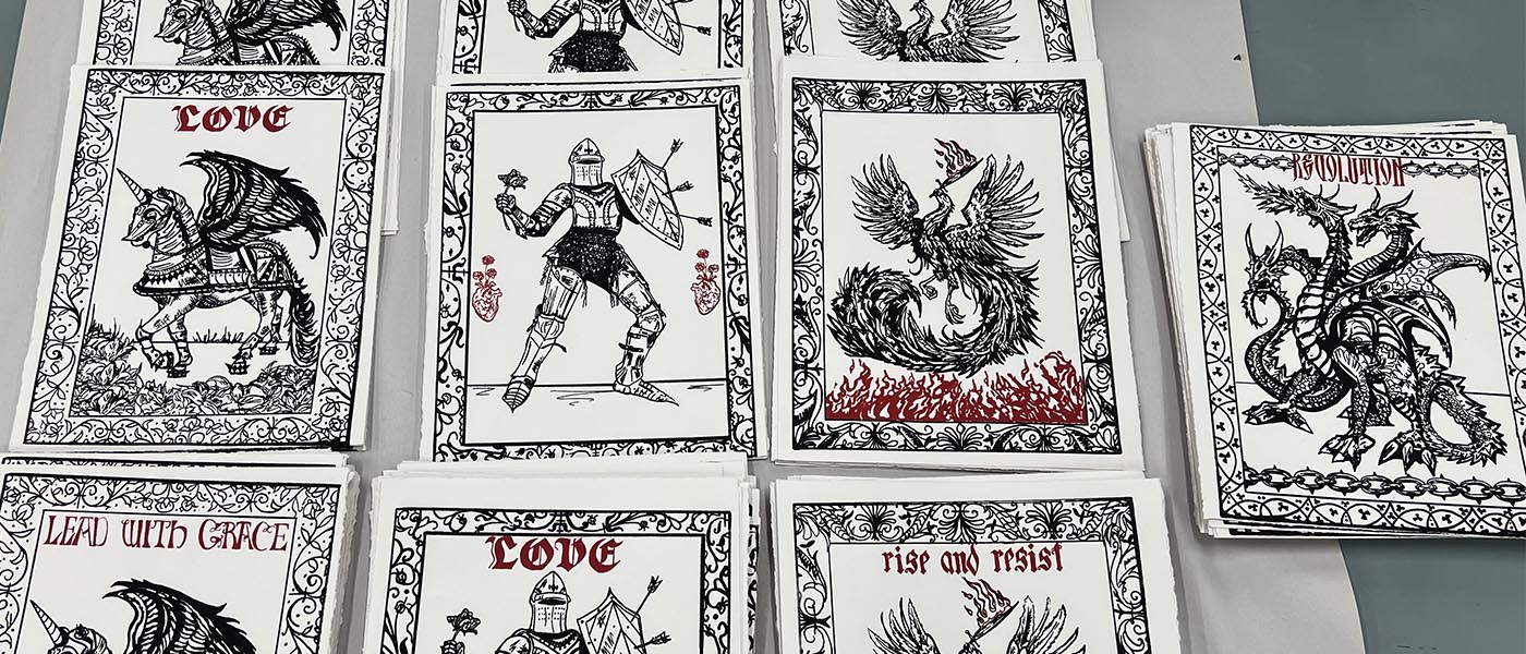 Prints created by AiR program participant Bridget Ebert