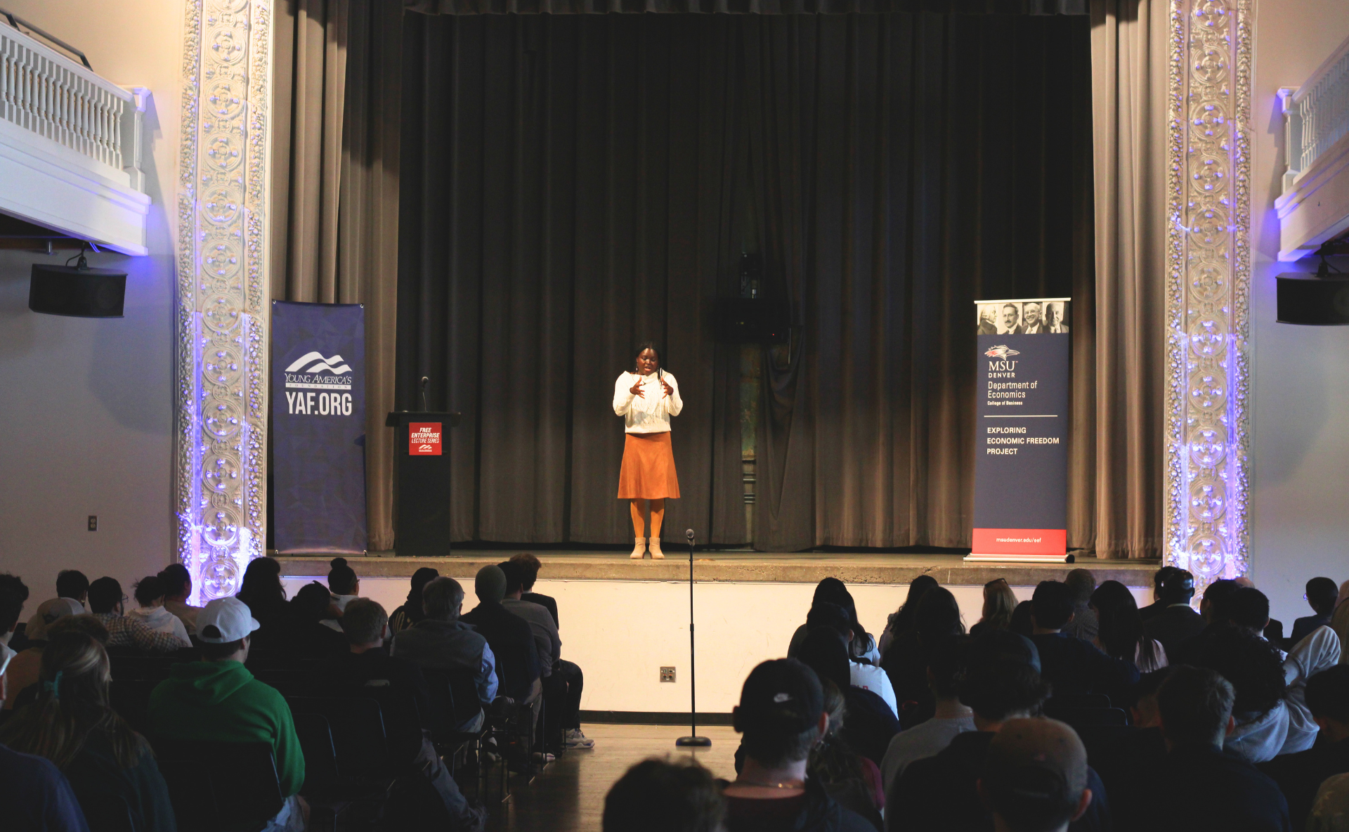 Magatte Wade, Entrepreneur, speaking at MSU Denver
