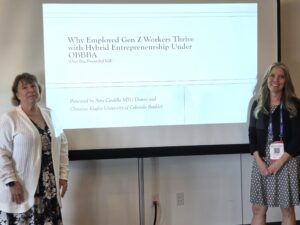 MPAcc alum,Christine, and Accounting faculty, Amy, present at SBI 2026