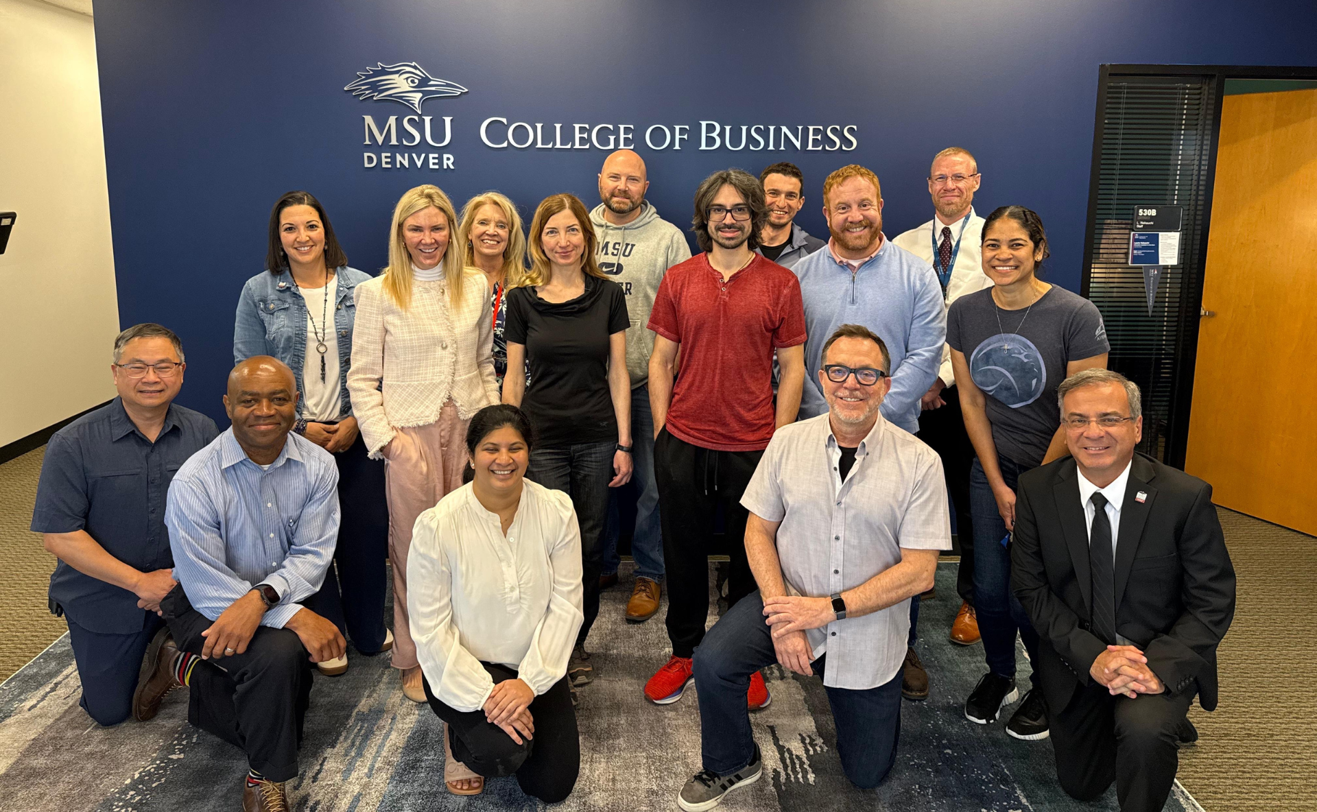 A group photo of College of Business Leadership and New Faculty Members