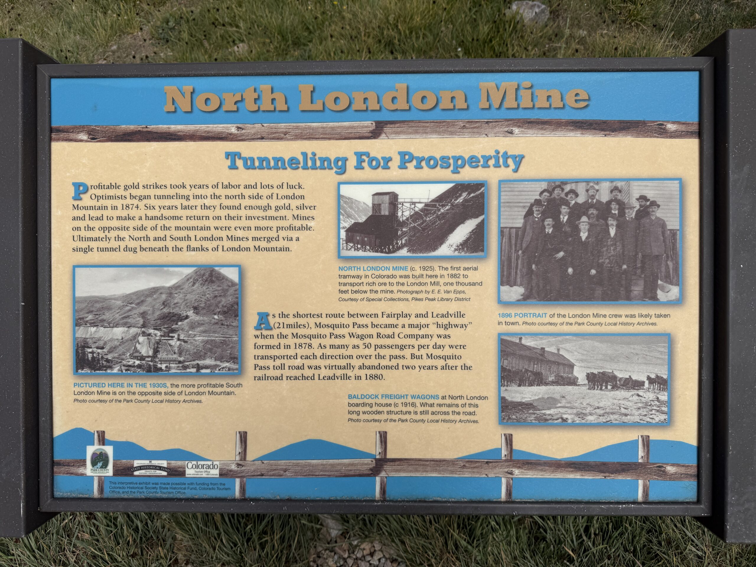 Historic sign about North London Mine