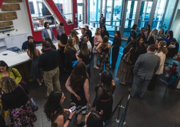 People enjoying the school of hospitality brewing education lab