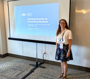 Accounting faculty, Letitia, presenting at SBI 2026 conference